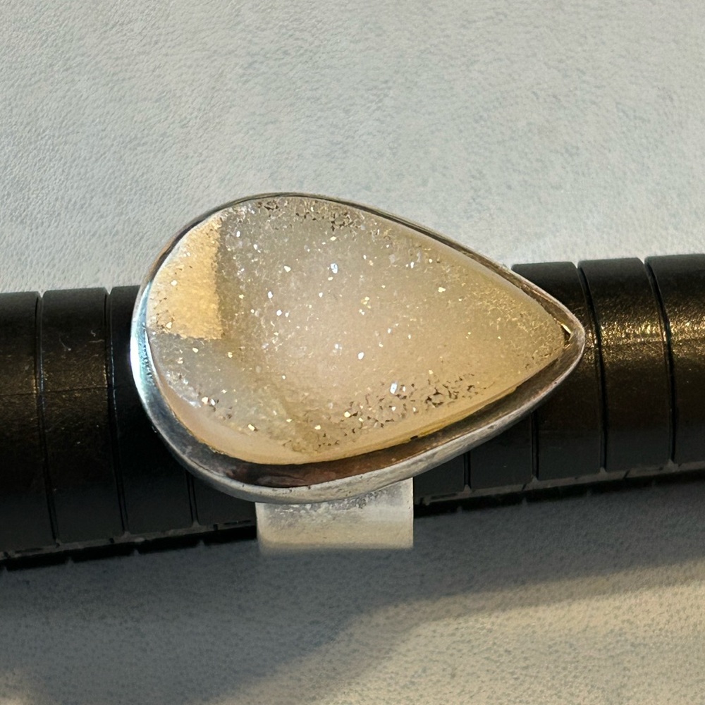 925 Ring Silver Druzy Stone - image 2